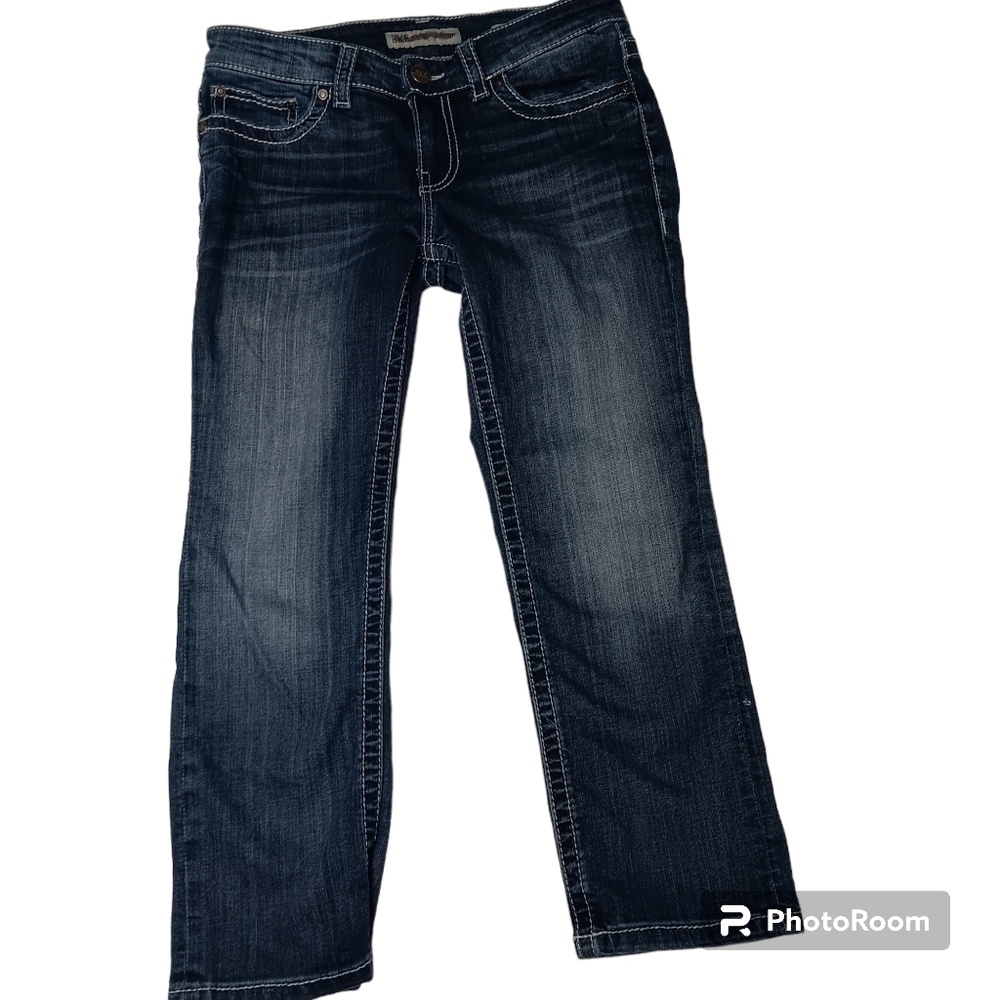 BKE Denim Low Rise Payton Straight Jeans Womens 26 Dark Blue Denim